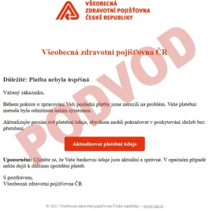 Kyberšmejdi v akci: falešné e-maily zneužívají jméno VZP