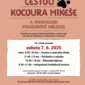 Vyrazte po stopách slavného kocoura! Pochod Cestou kocoura Mikeše láká malé i velké