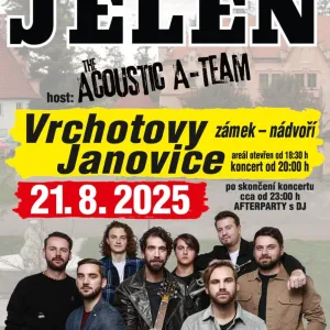 Hudební léto na zámku: Jelen a The Acoustic A-Team rozezní Vrchotovy Janovice