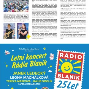 Letní koncert Rádia Blaník jede za vámi do Opavy. Už dnes!