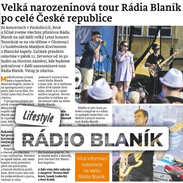 Velká narozeninová tour Rádia Blaník pokračuje v Olomouci