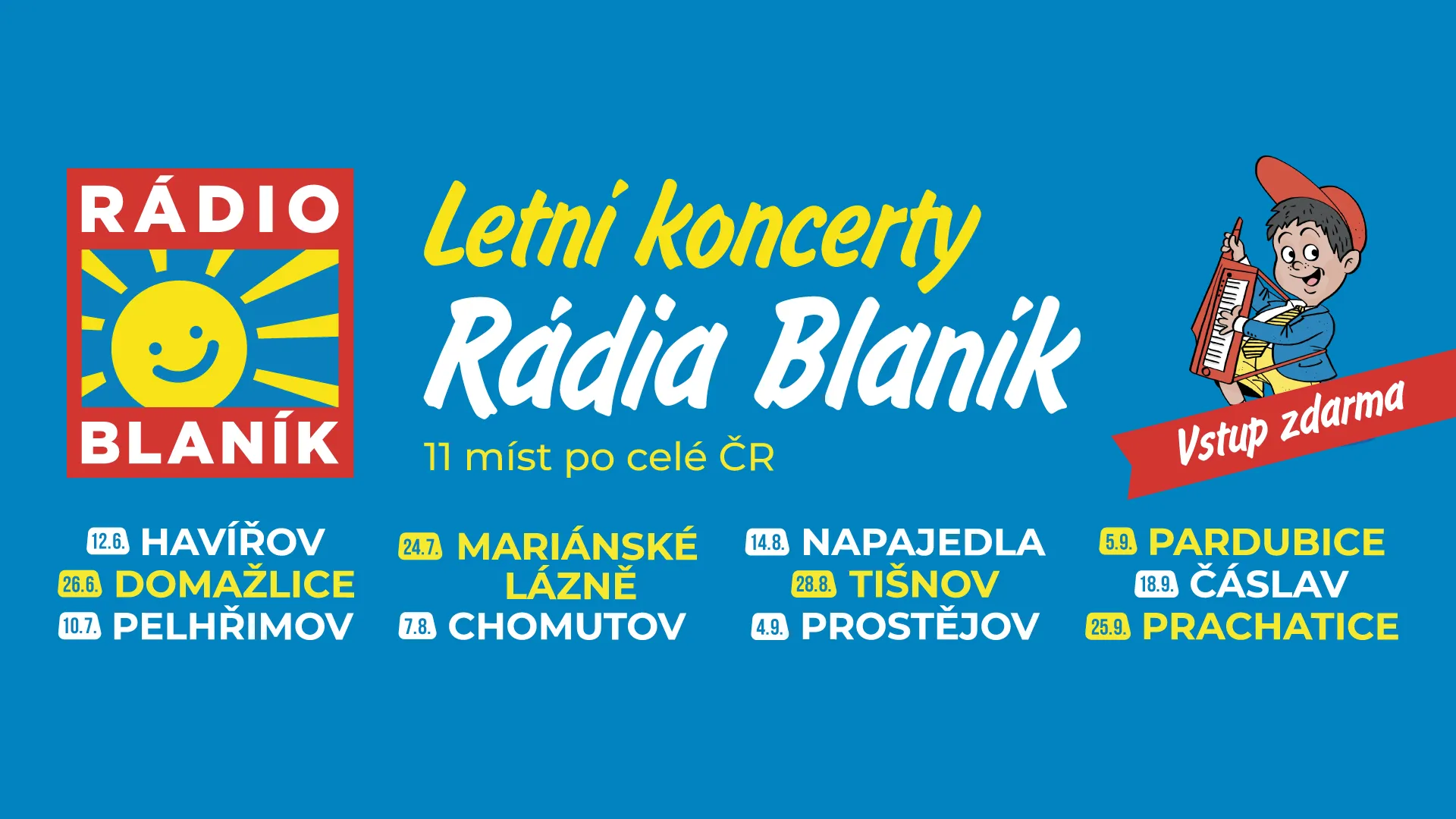 LETNÍ KONCERTY RÁDIA BLANÍK 2026