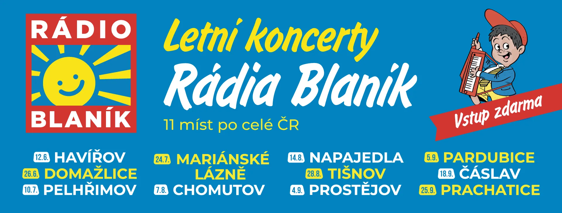 LETNÍ KONCERTY RÁDIA BLANÍK 2026