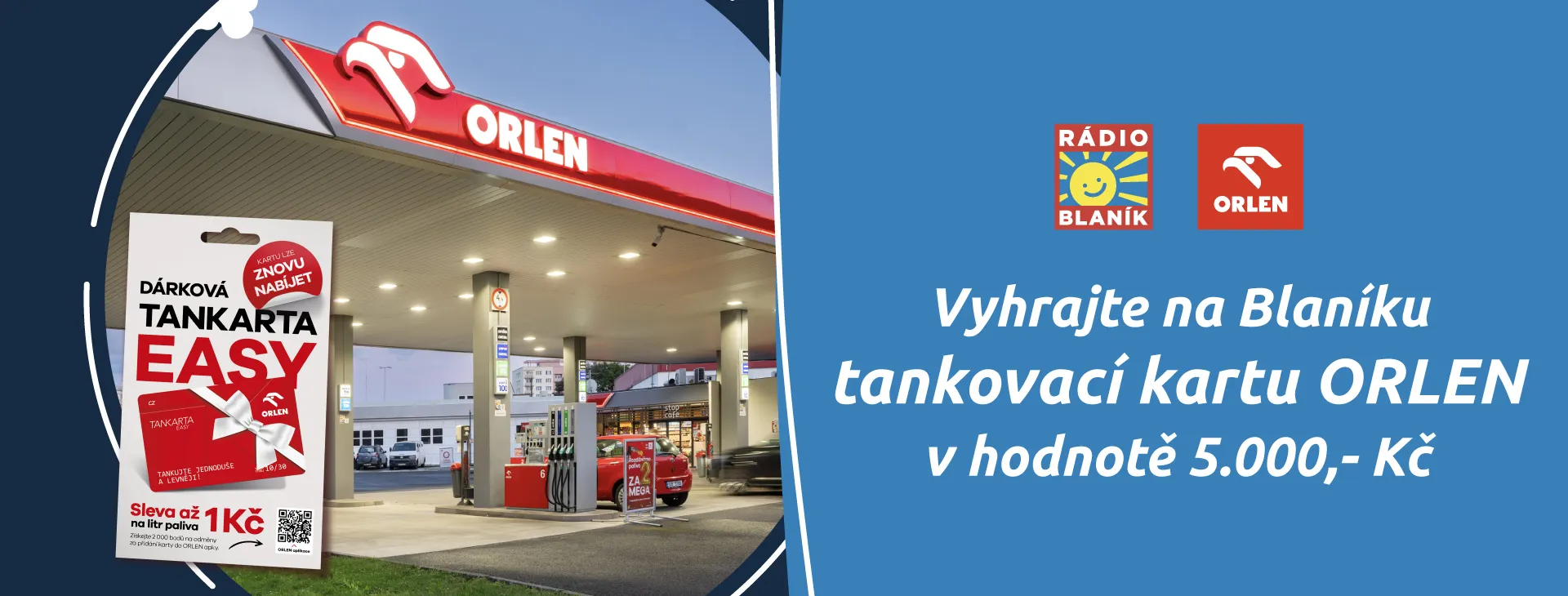 VYHRAJTE NA BLANÍKU TANKOVACÍ KARTU ORLEN!